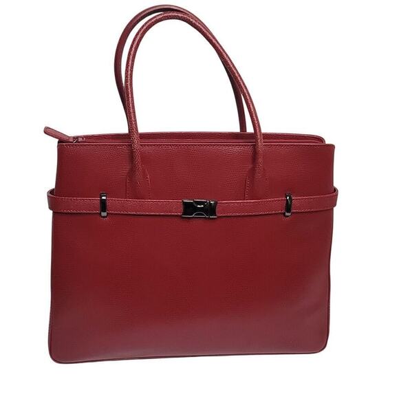 Vintage M. London Red Leather Satchel - Picture 3 of 9